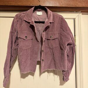 American Eagle - Size Small - Purple Corduroy Cropped Jacket